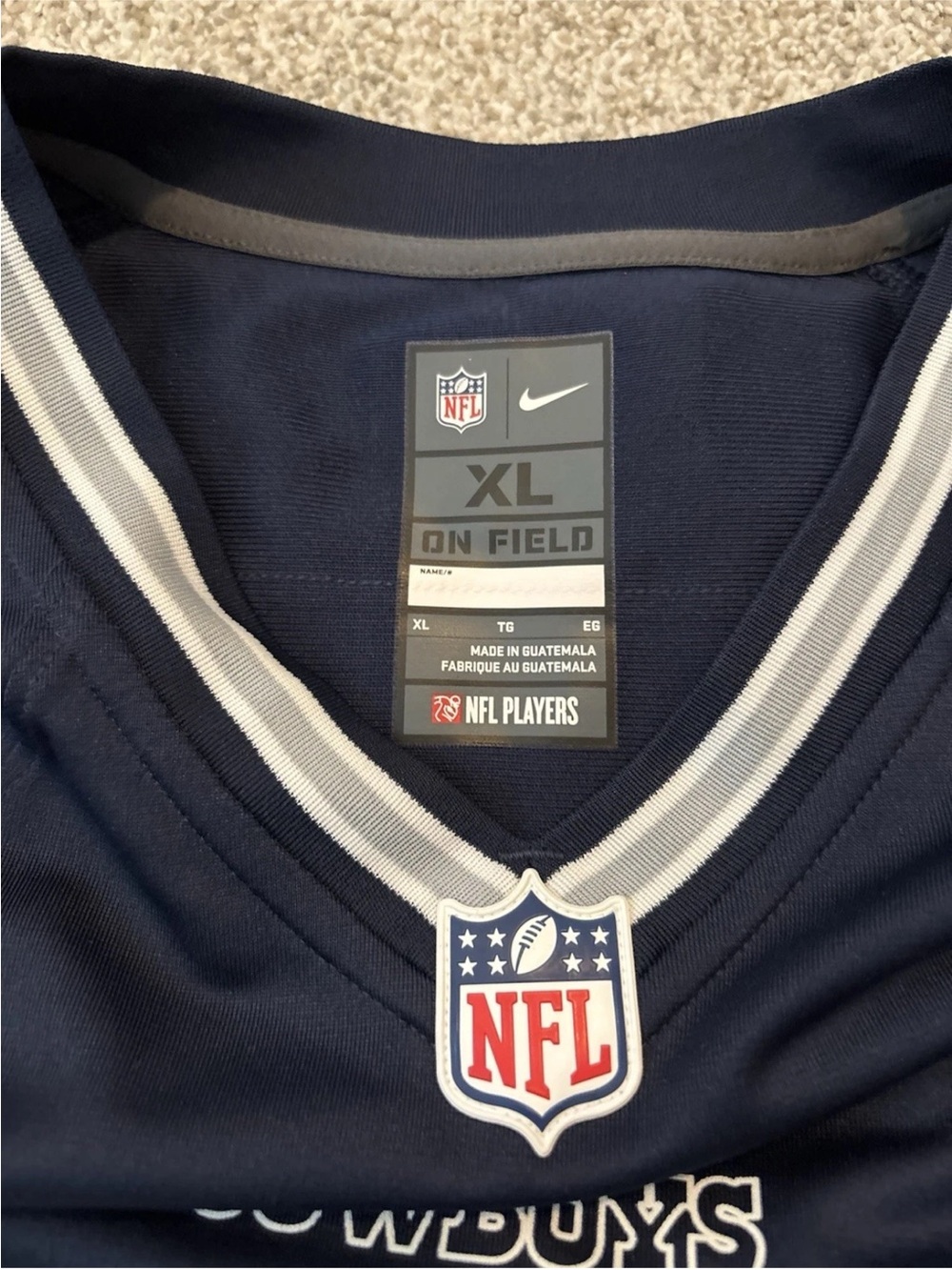Nike Navy NFL Players XL Football Jersey Patch Detail - Picture 3 of 6